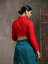 Blouse - Red Curve Long Sleeve Blouse